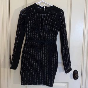 NWT Bebe Bodycon Dress w/ Silver Beading! 🔥😍